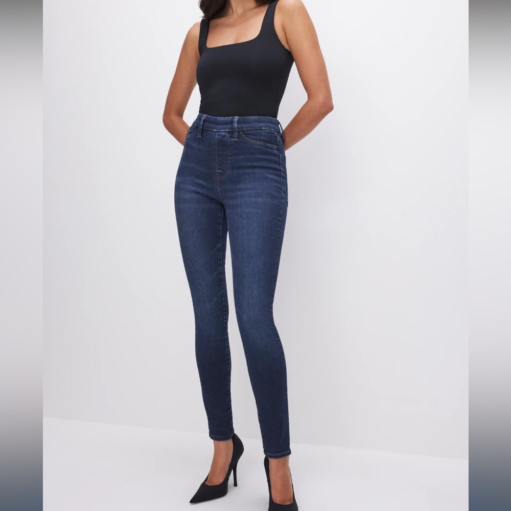 Good American POWER STRETCH PULL-ON SKINNY JEANS | INDIGO491 - size S